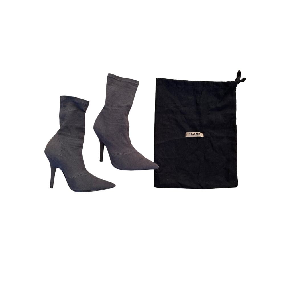 Yeezy Season 6 - Stretch Canvas Ankle Boots in Graphite Gray